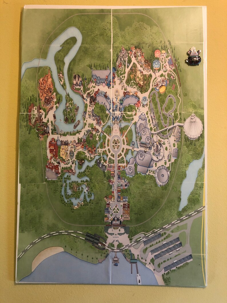 Magic Kingdom Park Map 12x12 - Etsy