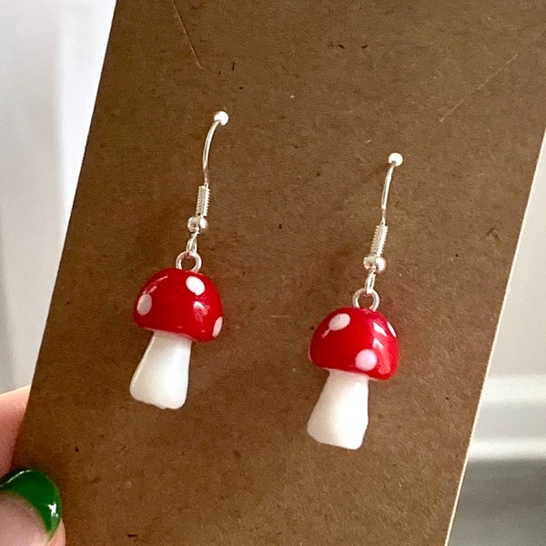 Mushroom Earrings (40+ Colors | Indie Jewelry)