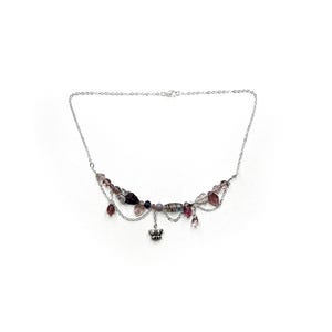 Clara (Beaded Necklace | Y2K Necklace| butterfly | fairy necklace | celestial | purple and pink)