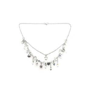 iridesa (Clutter necklace | choker | indie beaded | fairy | cottagecore | celestial | earth fairy | iridescent and silver )