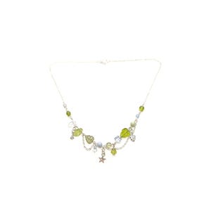 ivy (clutter necklace | layered necklace | celestial necklace | Y2K | fairy necklace | earthy | blue and green)