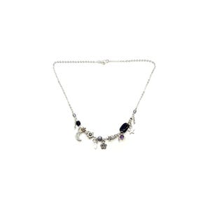 Vi (clutter necklace | fairy necklace | celestial necklace | moon | earthy necklace| cottagecore | violet and silver )