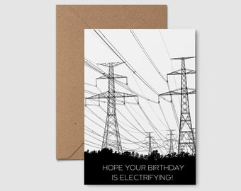 Powerline Technician Birthday Card - Electrical Birthday Card - Pun Card - Printable Card - Lineman Birthday Card
