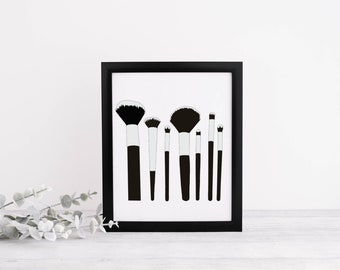 Minimalist Make Up Brush Wall Art - Digital Download - Bathroom Art - Bedroom Decor - Makeup - Beauty Decor -Makeup brush print