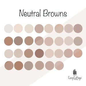 Neutral Brown Procreate Palet - Bruine stalen - Neutrale stalen - Hex Codes - Illustrator - Kleurcodes - Procreate Download