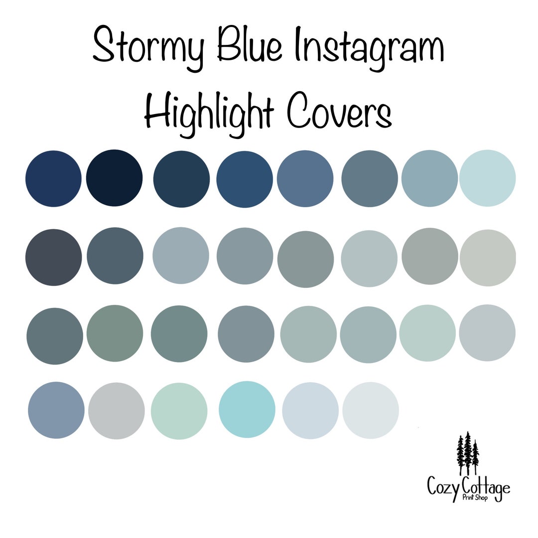 Stormy Blue Instagram Highlight Covers Instagram Highlights - Etsy