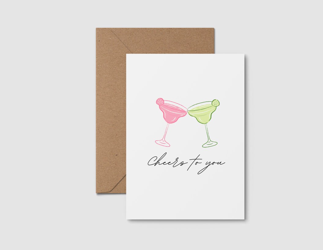 Printable Margarita Birthday Card - Cheers to you - Retirement Card - Birthday Card - Congratulations Card