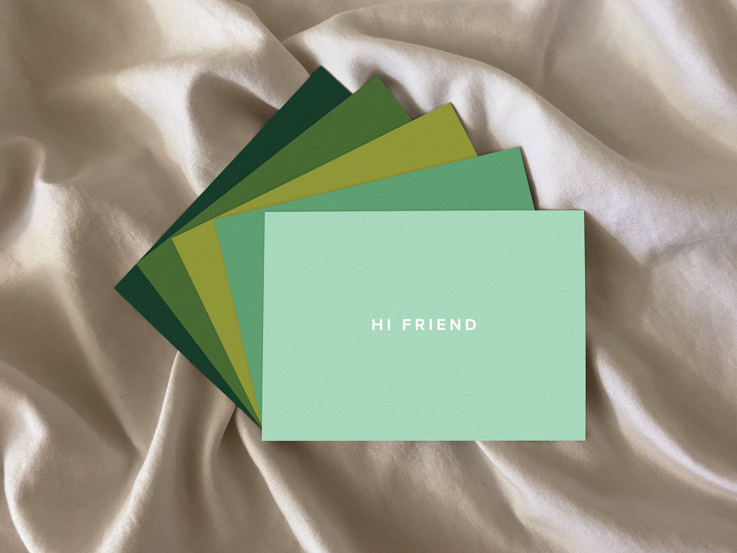 Hi Friend Set of 5 Minimalist Color Palette Greeting Cards With White  Envelopes, Retro, Vintage, Colorful, Simple, Blank Inside Cards 