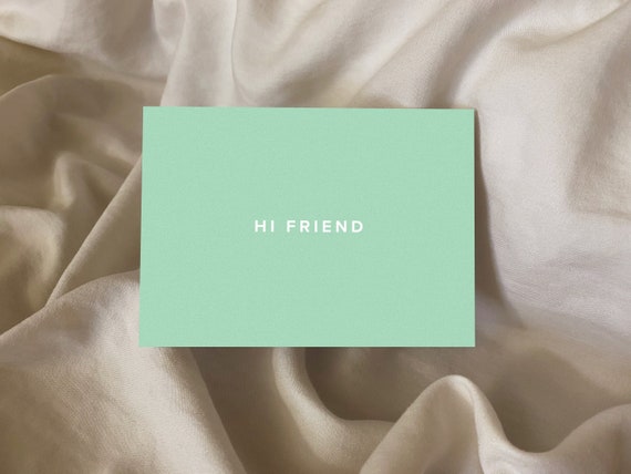 Hi Friend Set of 5 Minimalist Color Palette Greeting Cards With White  Envelopes, Retro, Vintage, Colorful, Simple, Blank Inside Cards 