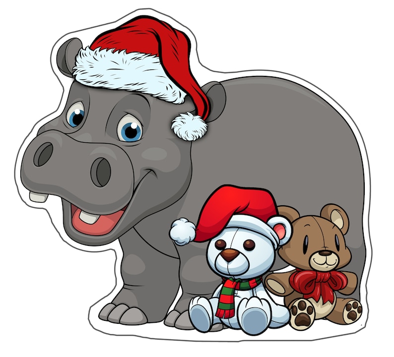 Christmas Hippo Yard Decor MC004  Etsy