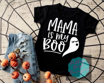 Mama is my boo, kids Halloween shirt, funny kids Halloween shirt, kids ghost shirt, Halloween shirt, Halloween tee, ghost shirt, Boo shirt