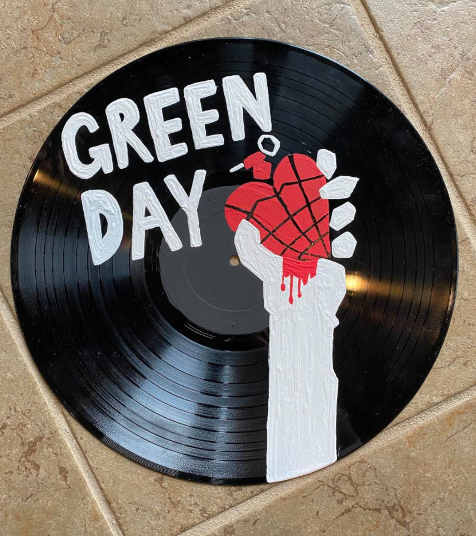 Bands Painted Vinyl Records Etsy