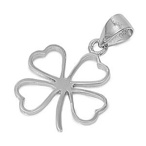 925 Sterling Silver Four Leaf Clover Pendant Necklace, Lucky Charm Necklace, 4 Leaf Clover, Irish Necklace, Lucky Necklace, Shamrock Pendant