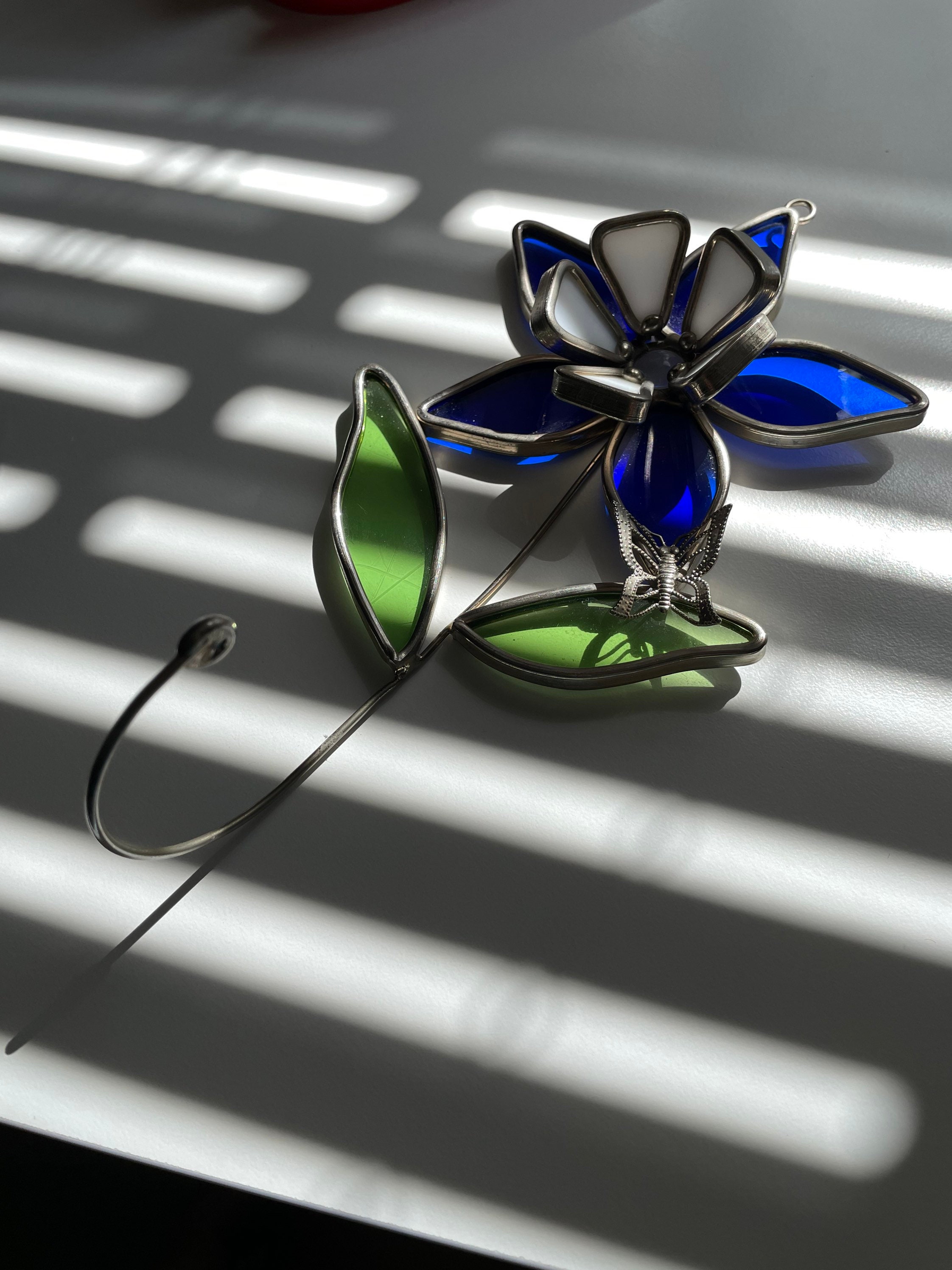 Vintage Stained Glass window hanger Etsy