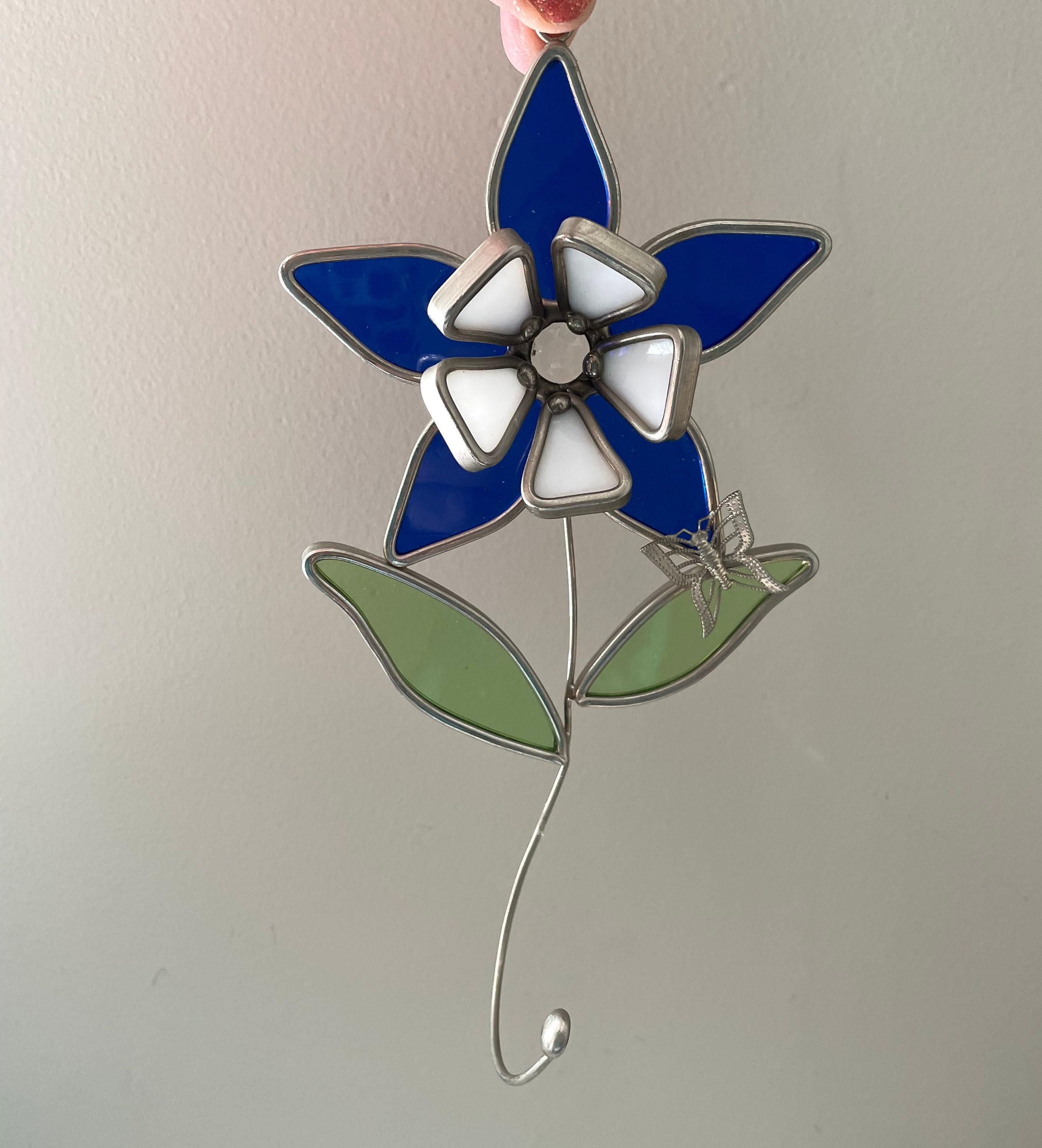 Vintage Stained Glass window hanger Etsy