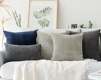 Corduroy Flocking Velvet Pillow Case / Cushion Case Cover for Home Decorative, living Room, Bed Room, Sofa Bed , Farmhouse Decor