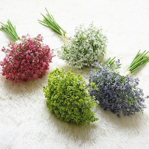 Bouquet Artificial Gypsophila Plastic Flower Decorations with Artificial for Home, Wedding, Home-Welcoming Decoration