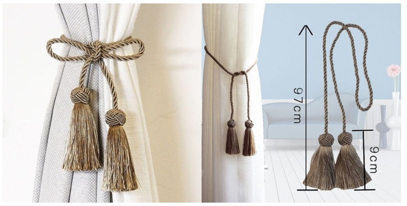 Luxurious Tie Back Curtain Rope with Tassels Available in 10 Colours, Perfect for Home Decoration image 8