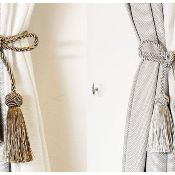 Luxurious Tie Back Curtain Rope with Tassels Available in 10 Colours, Perfect for Home Decoration