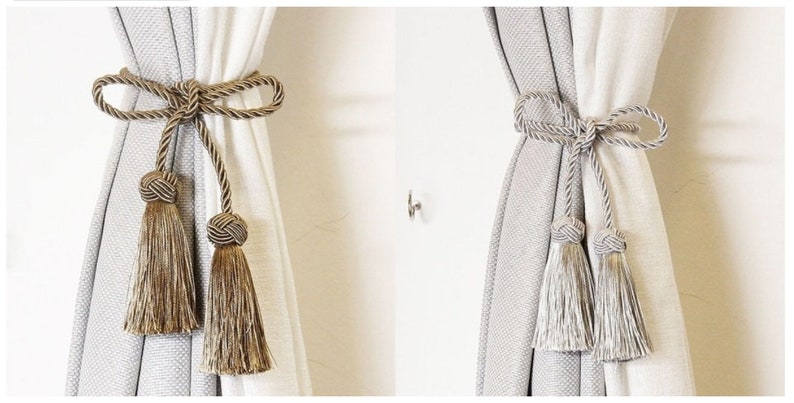 Luxurious Tie Back Curtain Rope with Tassels Available in 10 Colours, Perfect for Home Decoration image 1