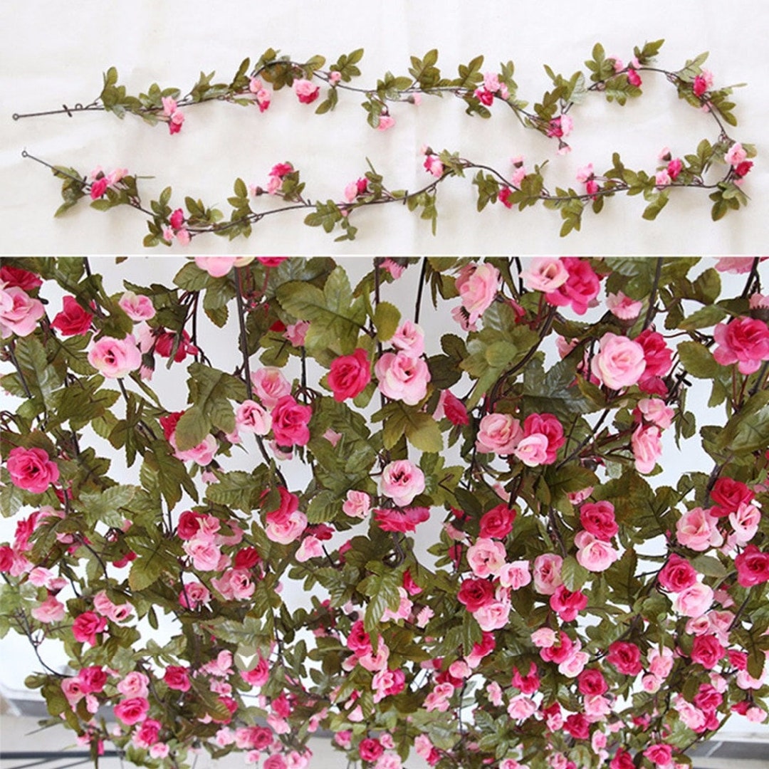 Artificial Silk Rose Flowers With Green Leaves,hanging Fake Flower Wall
