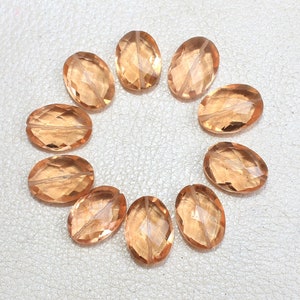 10 x 14 x 6 mm, 10 brins de quartz champagne hydro, briolette, forme ovale, quartz champagne, pierre non sertie, à utiliser pour la taille de bague de bijoux
