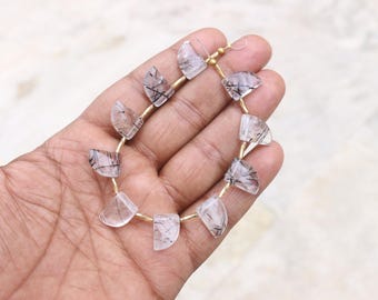 10X14X6 MM Black Rutile Beads, 10 Pcs Strand, Smooth Polish Briolette Fancy Beads