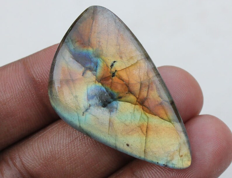 Black Rainbow Cabochon Jewelry Making Gems Healing Stone Labradorite 24X42X6 MM Amazing Labradorite Fancy Shape Cabochon Gemstone