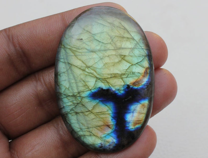 36X52X6.5 MM Expensive Labradorite Handmade Cute Oval Shape Cabochon Gemstone For Making Jewelry Labradorite Loose Gems Labradorite