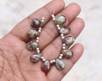 10X14X6 MM Dragon Blood Jasper Pear Beads, 10 Pcs Strand, Smooth Polish Briolette
