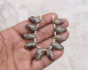 10X20X6 MM Dragon Blood Jasper Beads, 10 Pcs Strand, Smooth Polish Briolette Marquise