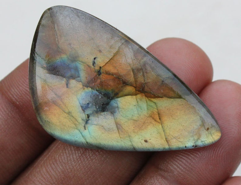 Black Rainbow Cabochon Jewelry Making Gems Healing Stone Labradorite 24X42X6 MM Amazing Labradorite Fancy Shape Cabochon Gemstone