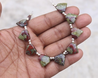 15X15X6 MM Dragon Blood Jasper Beads, 10 Pcs Strand, Smooth Polish Briolette Fancy Shape