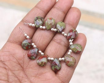10X14X6 MM Unique Faceted Dragon Blood Jasper Pear Beads, 10 Pcs Strand, Briolette Cut