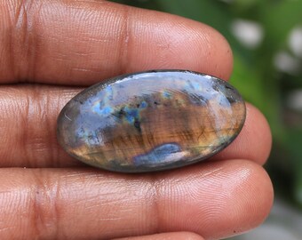 Genuine Spectrolite For Gift, Unique Collection Multi Flash Spectrolite Labradorite, 20X37X6 MM, Lovely Oval, Loose Gemstone Cabochon