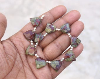 15X15X6 MM Dragon Blood Jasper Beads, 10 Pcs Strand,  Briolette Cut, Use For Jewelry