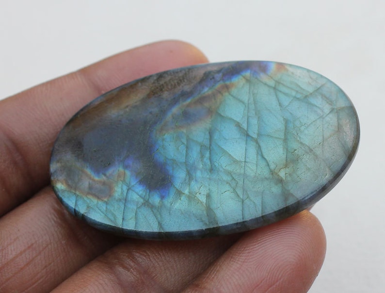 36X52X6.5 MM Expensive Labradorite Handmade Cute Oval Shape Cabochon Gemstone For Making Jewelry Labradorite Loose Gems Labradorite