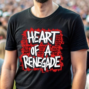 Premium Unisex T-Shirt for Renegade Fans, Goth, Hand Painted Graffiti Streetwear, Y2K Urban Rebal