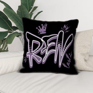 Ren Inspired Velvet Pillowcase – Double Sided Print, Soft Luxury Cushion Cover, Renegade Fan, Home Decor,Pillow Cover Only, Pick Trim Color