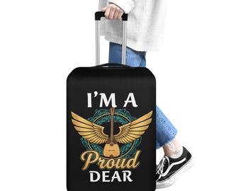 Dear Dears Gift Travel-Ready Luggage Cover ,Polyester Design for Fashionable and Functional Protection Kazakhstan Dombra Kazakh Culture