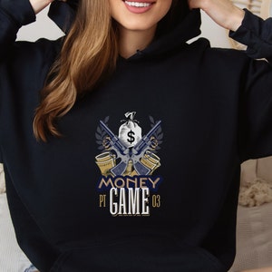 Sudadera unisex de mezcla pesada con capucha, camiseta de Money Game/regalo para hombre y mujer