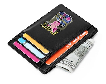 Gift For The Renegade Man or Woman , Minimalist Front Pocket for ID Cards Blocking PU Leather Wallets, Safe Money Card Holder, Custom Design