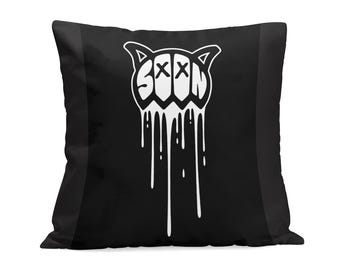 Renegade Mystery Pillowcases Set – Double-Sided Designs, Surprise Back Prints, Black & White Peach Velvet 4 Pcs Square Pillow Case Covers