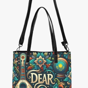 Kazakhstan Double-Side Printing PU Tote Bag, Gift For Dear Dears, Kazakh Singer And Dombra , Worlds Best Singer Musical Kazakh Artist
