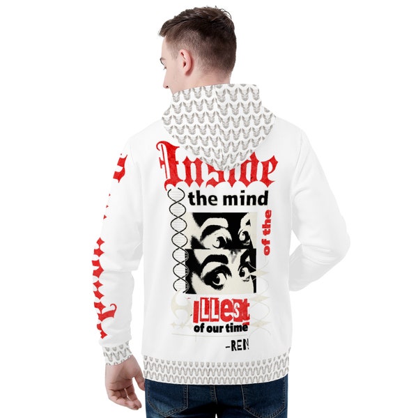Ren Gill All Over Printed Hoodie/ Illest of Our Time Song Printed inside Hood/ Gift for Renagade Fans, Singer Rapper UK Wales Brighton