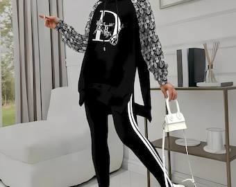 Dears Hoodie Leggings Set , High-Stretch Matching Outfit , Female Dear Fan Stretch Hoodie Dombra Set