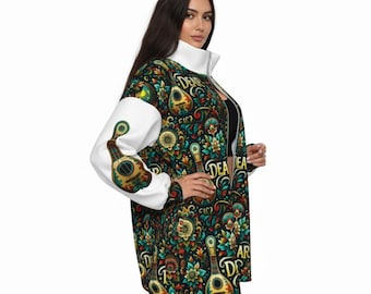 Zippered Oversized Gift For Dear Dears,  Sherpa Unisex Borg Fleece Stand-up Collar Coat With Zipper Closure, Soft Cozy Roomy Jacket Dombra