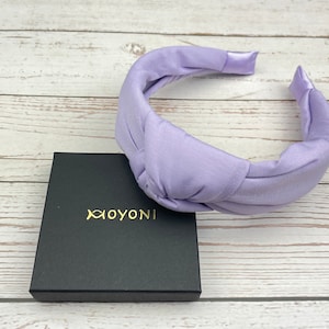 Lilac Twist Headband-Women&#39;s Classic Lavender Wide Hairband with Cotton Padding