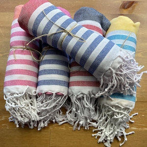 Turkish Cotton Striped Peshtemal Towel: Lightweight Beach & Bath Towel
