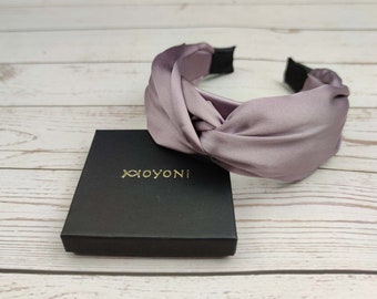 Lilac Satin Knotted Headband without Padded - Stylish Women's Hair Accessory in Light Designer Color